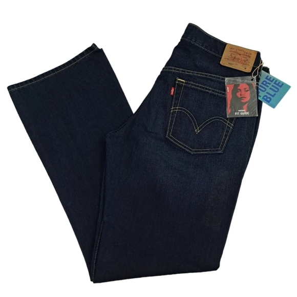 Levi's Denim - NWT Y2K 2002 Levi's Womens Sz 12 x 32" M Dark Pure Blue 515 Boot Cut Denim Jeans